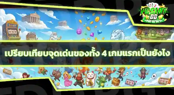 4 เกมแรกของ PG Soft ที่นำไปเปิดตัว